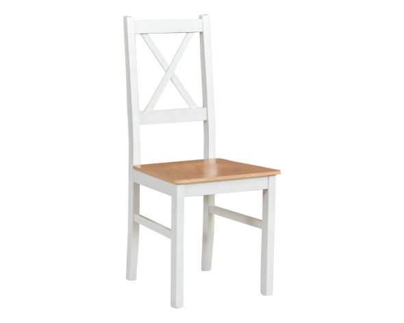 Krzesło z litego drewna bukowego z charakterystycznym oparciem w kształcie krzyżaka